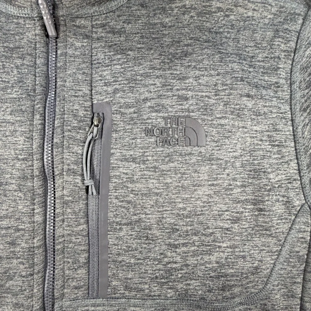 The North Face Mens Large Skyline Full Zip Fleece Jacket Dark Gray Penske Logo
